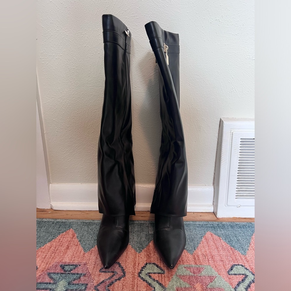 Fold Over Wedge Boot with Lock - Picture 2 of 5
